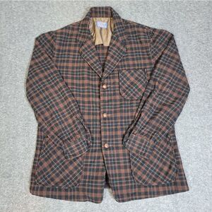 Pendleton Wool Plaid Hunting Jacket Coat Brown Check USA Made Men’s M Vtg 60's